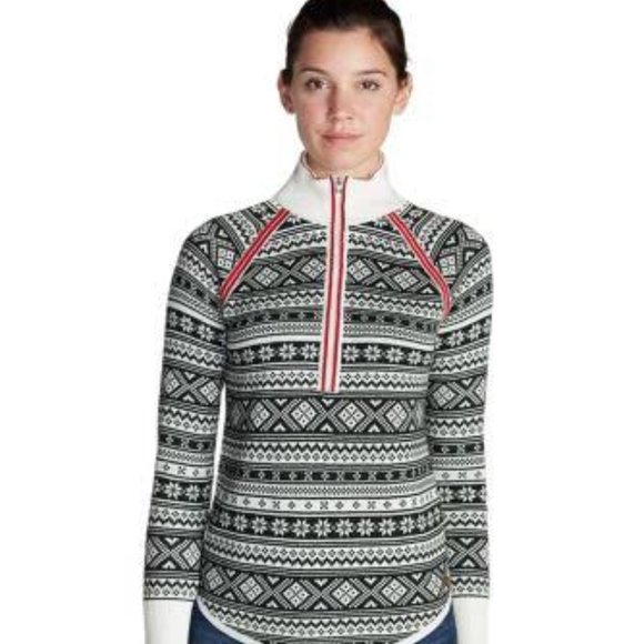 Eddie Bauer Sweaters - Eddie Bauer Engage Fair Isle 1/4 Zip Sweater Ski Lodge Vibes Size Medium